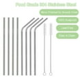 thumbnail image 5 of Reusable Metal Straws Set Eco-Friendly Stainless Steel Drinking Straws with 2 Cleaning Brushes, 5 of 9