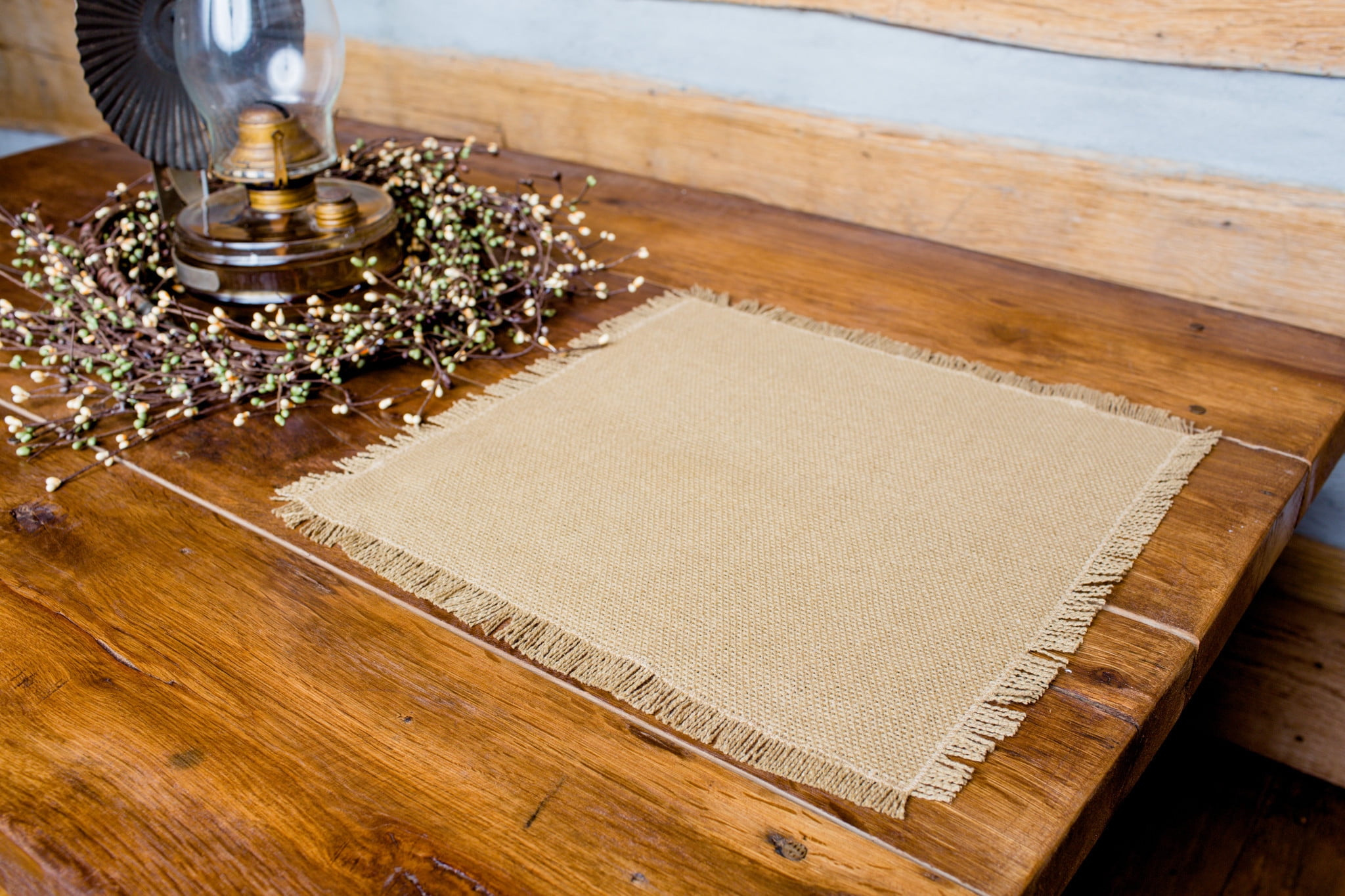 Deluxe Burlap Natural Tan Table Mat Set Of 4 Walmart Com