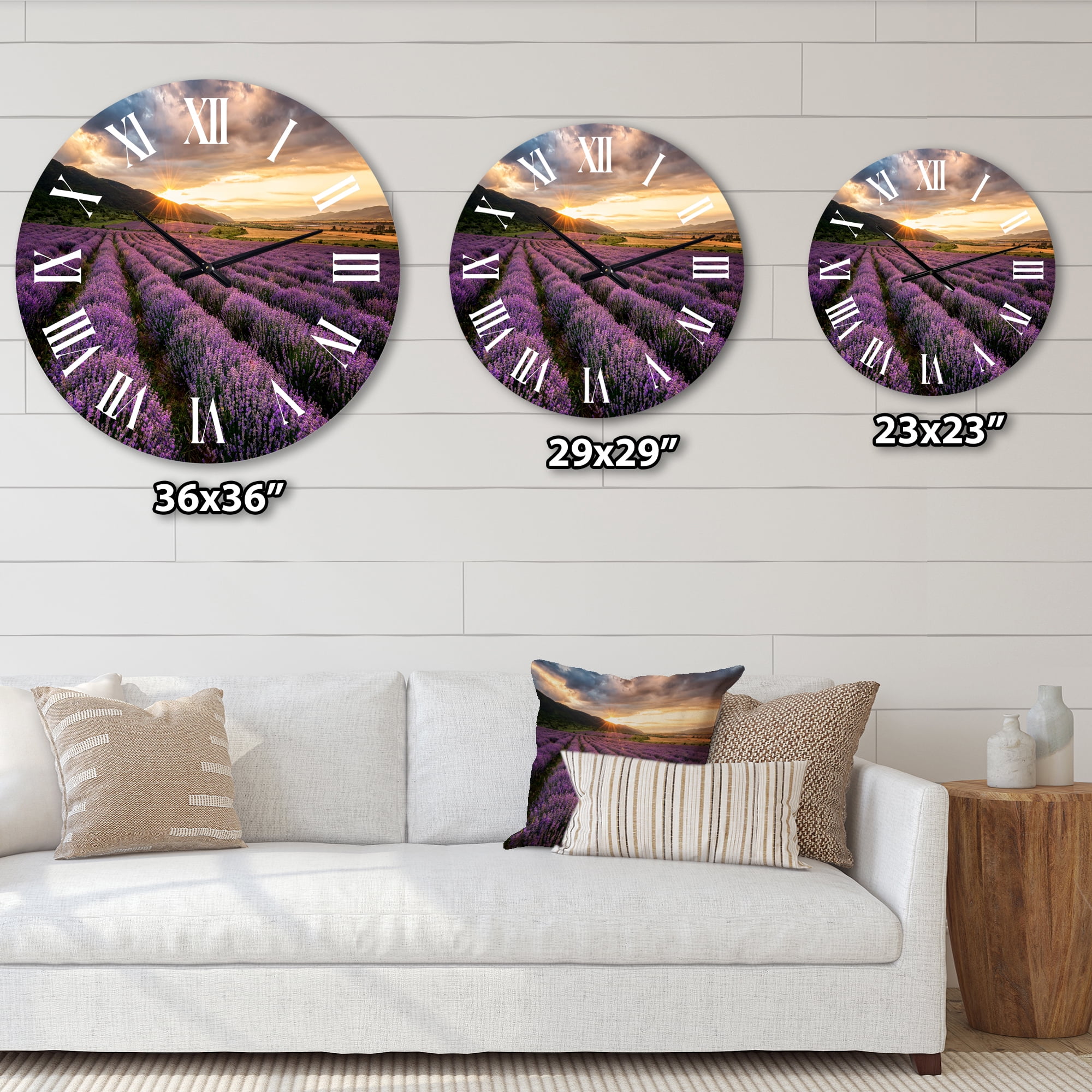 Designart 1 in Quartz Farmhouse Wall Clock