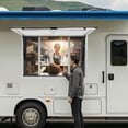 thumbnail image 2 of Peakora 45*30 in Concession Window for Food Trucks Food Truck Service Window with 4 Sliding Screen Windows & Awning Door & Drag Hook Ideal for Outdoor Operations Silver, 2 of 21