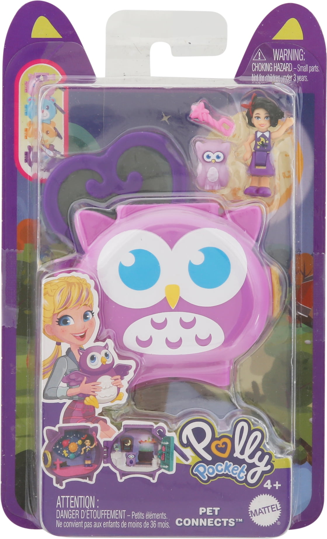 Polly Pocket Pet Connects Owl Micro Playset
