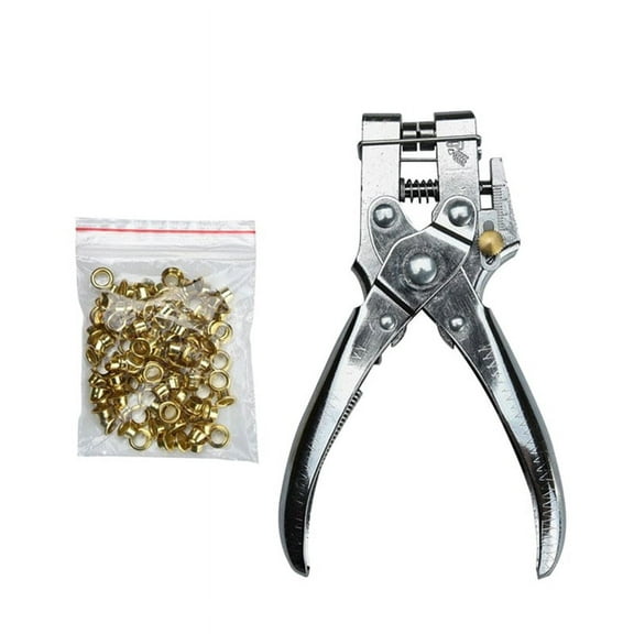 Symkmb Eyelet Hole Puncher Leather Belt Hole Punch Plier Revolve Sewing Machine Bag Setter Tool Household Leathercraft Metal Silver