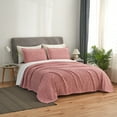 thumbnail image 2 of JML 3 Piece Knit Weave Blanket King (90"x108") with 2 Shams -Lightweight Fuzzy Jersey Blanket, 2 of 6
