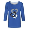 thumbnail image 3 of yillto Womens Valentine's Day Shirts Heart Graphic 3/4 Sleeve Crewneck Tunic Tops Cute Basic Tee S-5XL, 3 of 3