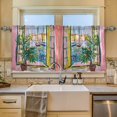 thumbnail image 2 of Yayeee Kitchen Curtains Set of 2 Light Filtering 57"x24" Over Sink Window Panels, Yellow Window, 2 of 7