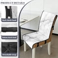 thumbnail image 6 of TSOVTHRID White Marble Texture Print Quilted Seat Cushion Covers for Kitchen, Stretchy Cozy Anti-Slip Chair Covers, Adjustable Dining Chair Slipcovers with Elastic Band, Set of 1, 6 of 7
