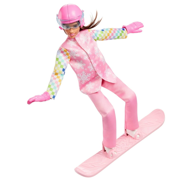 Barbie Careers Snowboarder Doll in Pink Jacket with 10+