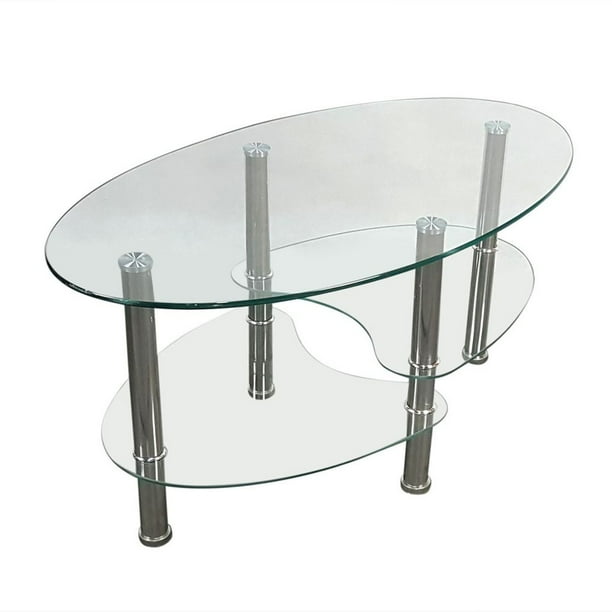 Dual Fishtail Style Tempered Glass 3 Layer Coffee Table With Durable Steel S Leg Com - 3 Layer Coffee Table Dual Fishtail Style Tempered Glass 3 Layer Coffee Table With Durable Steel S Leg Com - 3 Layer Coffee Table