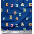 thumbnail image 1 of Soimoi Poly Georgette Fabric Numbers & Alphabets Text Print Fabric by The Yard 42 Inch Wide, 1 of 3