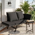 thumbnail image 3 of Devoko Patio Wicker Daybed with Adjustable Armrest, Outdoor Foldable PE Rattan Sofa Bed for All-Weather Use,Black, 3 of 7