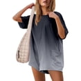 thumbnail image 2 of YDLCAFD Women Gradient Print Short Sleeve Jumpsuit Short Loose Backless Jumpsuits Rompers S, 2 of 7
