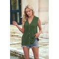 thumbnail image 4 of Knit Vest for Women Spring Summer V Neck Sleeveless Sweater Button Down Cardigan Casual Cute Tank Tops Green S, 4 of 8