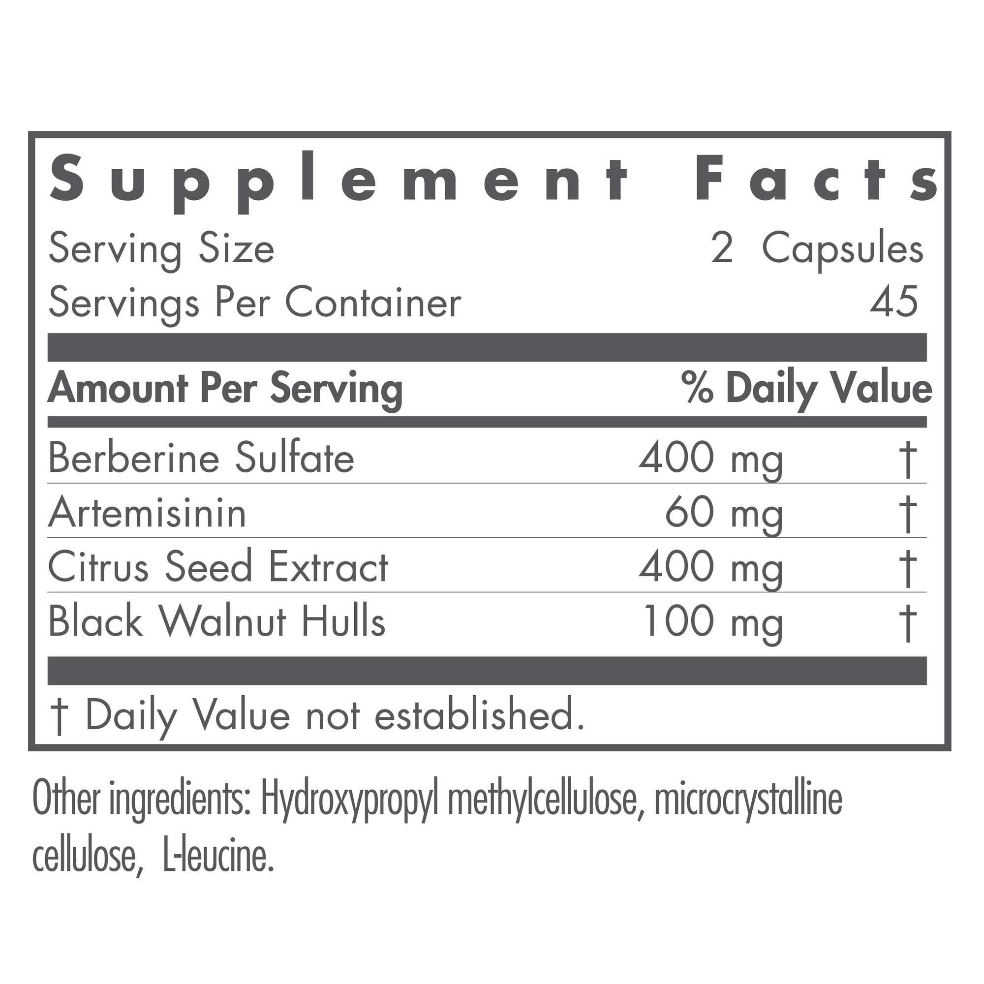 NutriCology TriBiotics - Berberine Artemisinin Botanical Blend - Gastrointestinal Support - Hypoallergenic - 45 Servings - 90 Capsules