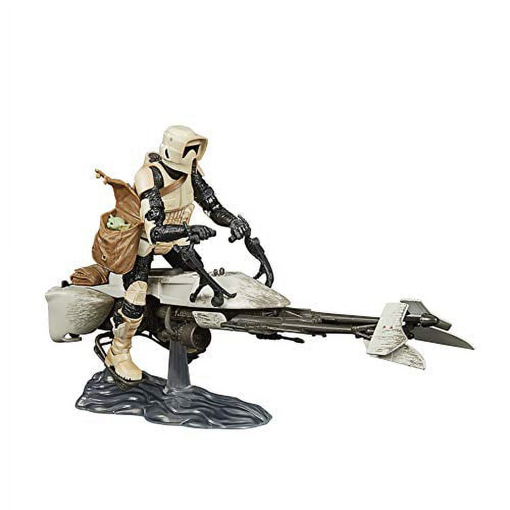 Star Wars The Black Series 6 Inch Vehicle Figure Box Art Exclusive Speeder Bike Scout Trooper The Child Walmart