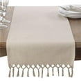 thumbnail image 1 of SARO 1835.N1672B 16 x 72 in. Rectangle Bellaria Knotted Tassel Design Table Runner  Natural, 1 of 1