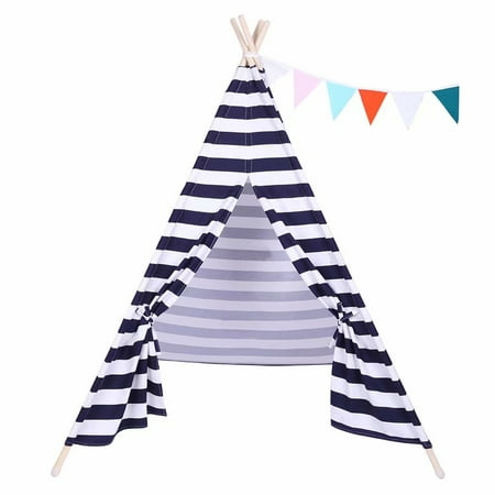 Playhouse Windows And Doors - Kids Foldable Teepee Play Tent Playhouse Classic Indian Style Play Tent and Carry Bag Window, Door and built-in Pocket