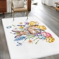 thumbnail image 2 of Bunny Easter Area Rugs 2.7'x5', Washable Small Throw Rugs for Kitchen Bedroom, Eggs Spring Floral Elegant Pastoral Butterfly Indoor Outdoor Rug Non-Slip Low Pile Carpet Runner Reversible Floor Mats, 2 of 8