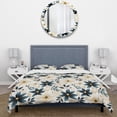 thumbnail image 3 of Designart "Elegant Ivory Seashell Florals IV" Floral Bedding Covert Set - Cottage Bed Set With 2 Shams, 3 of 5