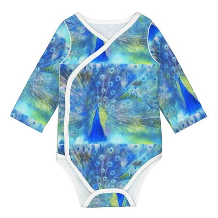 

Disketp Peacock Baby Onesies Unisex-Baby Baby Long Sleeve Bodysuit Bodysuits Boys & Girls-6 Months