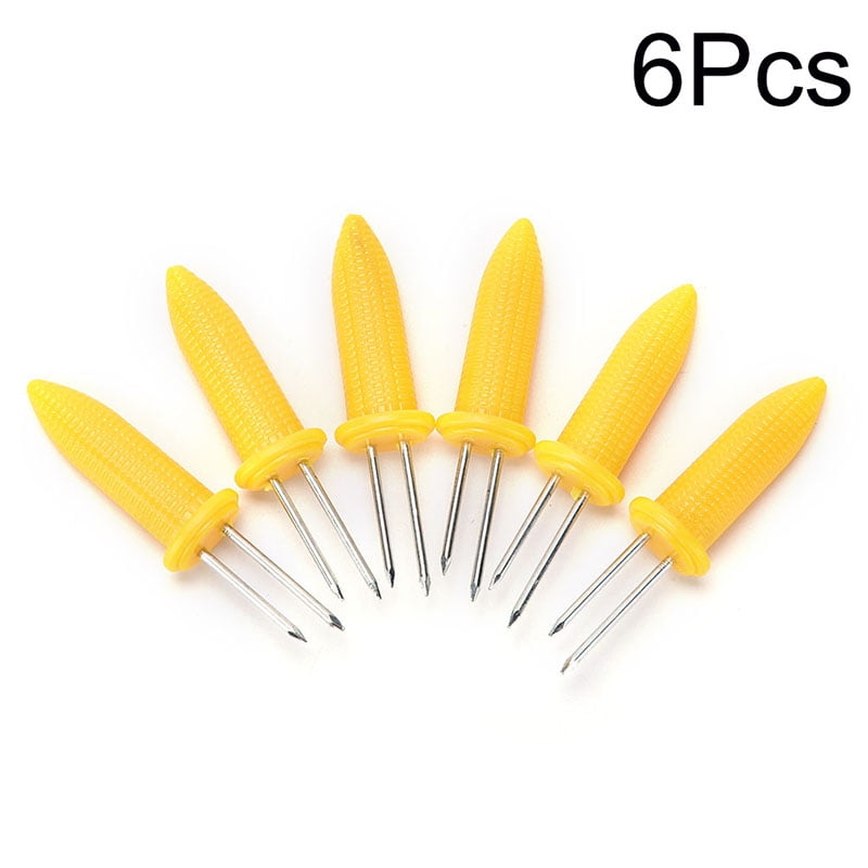 6pcs Corn on the Cob Holders Skewer Needle Prong Fork Pick For Barbecue In  GD 