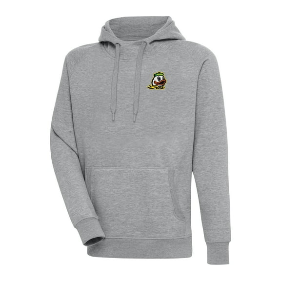 Men's Antigua Heather Gray Oregon Ducks Big & Tall Victory Pullover Hoodie