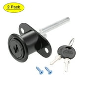 Uxcell Drawer Lock Desk Locks 0.75" Cylinder Diameter Black 2 Pcs