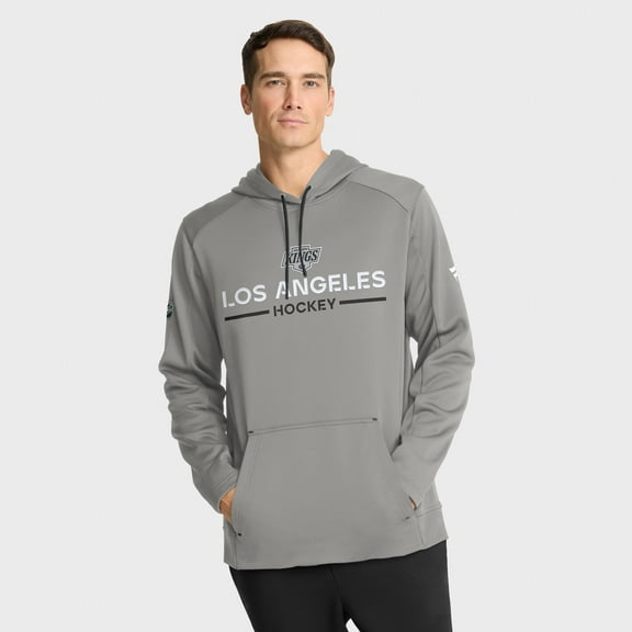 Men's Fanatics Silver Los Angeles Kings Authentic Pro Rink Hoodie