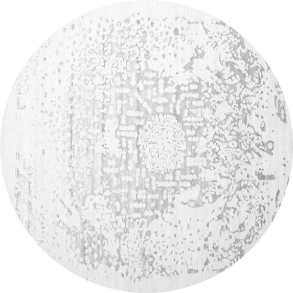 Ahgly Company Indoor Round Abstract Gray Contemporary Area Rugs, 3' Round