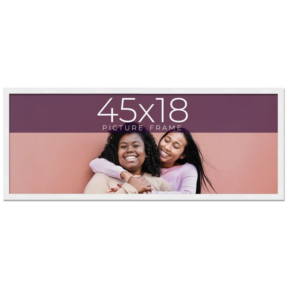 45x18 Frame White Real Wood Picture Frame Width 0.75 inches | Interior Frame Depth 0.5 inches |