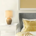 thumbnail image 5 of 18" Soft Beige Ceramic Table Lamp with White Linen Shade, 5 of 8