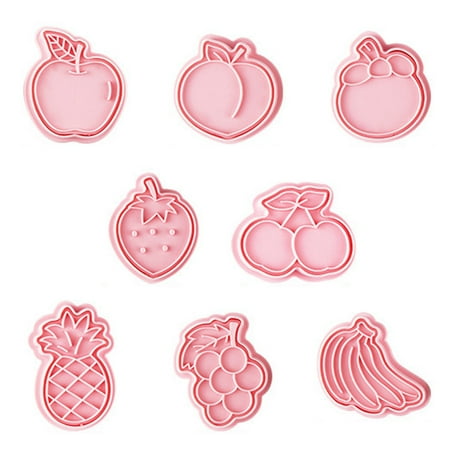 

JoKKnny Biscuit Moulds Kitchen Essentials for New Home kitchen Clearance Items under 10 Dollars Deals Prime 8 Pcs Fruits Cookie Cake Cutters 3D Pear Pineapple Shape Pie Plastic Interesting Action Em