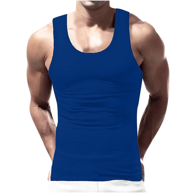 Timegard Hauts d'Entraînement pour Hommes Col Rond Sans Manches Tee-Shirts Confortables Décontractés d'Été