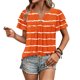 thumbnail image 3 of Camisas de Cuello de Tripulación de Manga Corta para las Mujeres Plisado Mangas de Ruffle, Cuello Redondo Casual Primavera Y Blusa de Verano, 3 of 7