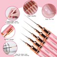 thumbnail image 3 of Pinceles delineadores para nail art Lykjdnz, 5 piezas, rosa, 7-25 mm, 3 of 6