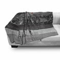 thumbnail image 3 of Black and White Soft Flannel Fleece Blanket, NYC Skyline from Liberty State Park with Vibrant Air Balloon in Sky Print, Cozy Plush for Indoor and Outdoor Use, 50" x 70", Multicolor, by Ambesonne, 3 of 6