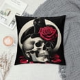 thumbnail image 2 of PHYHOO Red Rose Skull and Pillow Covers Hallowmas Thanksgiving Farmhouse Outdoor Room Throw Pillowcase Short Plush Sofa Couch Decorative Cushion Case, 2 of 5