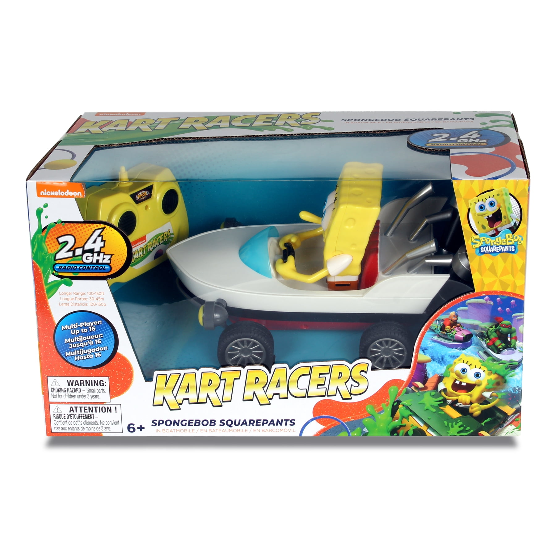 新品　スポンジ・ボブ SpongeBob Kart Racers シュリンク付き Nick Kart Racers R/C (2.4GHz) SpongeBob Kart Boat - Walmart.com