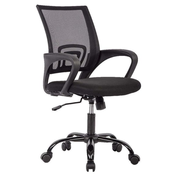 Home Office Chair, Ergonomic Desk Chair Back, Computer Rolling Chair with Armrest, Back Support,Swivel Chair with Strong Wheels for Office(Black