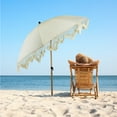 thumbnail image 1 of Northlight Parasol de Plage Boho Extérieur avec Inclinaison - 6.5 Pieds - Crème, 1 of 6