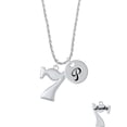 thumbnail image 2 of Delight Jewelry Silvertone Large Lucky 7 Silvertone Script Initial Disc - P - Charm Necklace, 20"+3", 2 of 4