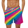 thumbnail image 1 of Aayomet Swim Shorts Men Beach Shorts Breathable Tether Print Board Shorts (Purple, S), 1 of 5