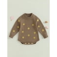 thumbnail image 2 of Wassery Infant Baby Girls Boys Knitted Romper Fall Clothes Stars Print Long Sleeve Bodysuits 6M 9M 12M 18M Newborn Jumpsuit Outfit 0-18M, 2 of 8