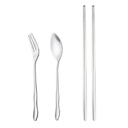 

Yinmgmhj Portable Folding Travel Dinnerware Set Stainless Steel Tableware Camping Tools Tableware