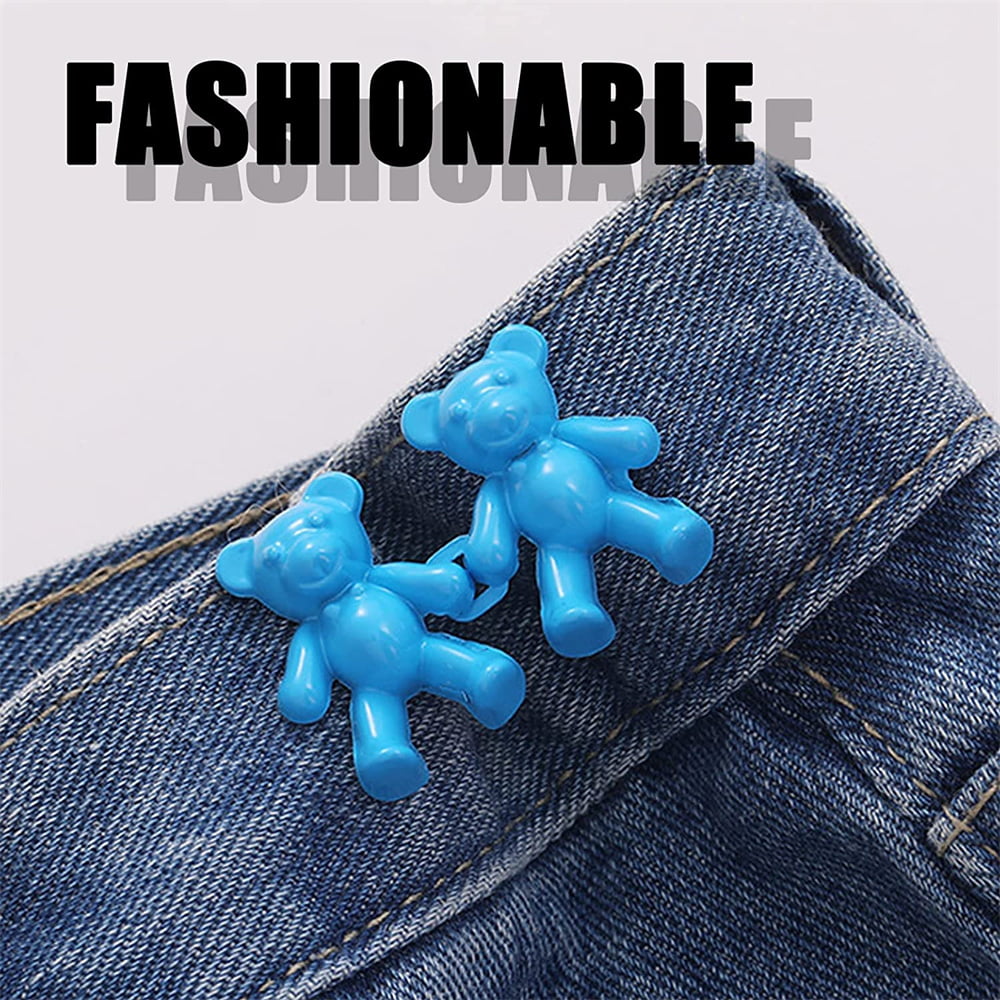 5/1Pair Bear Jeans Button Pins Adjustable Jean Button Pin Detachable  Decorative Waist Buckles For Women Skirt Pant Jeans - AliExpress