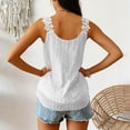 thumbnail image 4 of FRSASU Womens Tank Tops Flowy Sleeveless Summer Boho Tank Top for Women Casual Crewneck Strap Lace Camisole Shirts White, 4 of 8