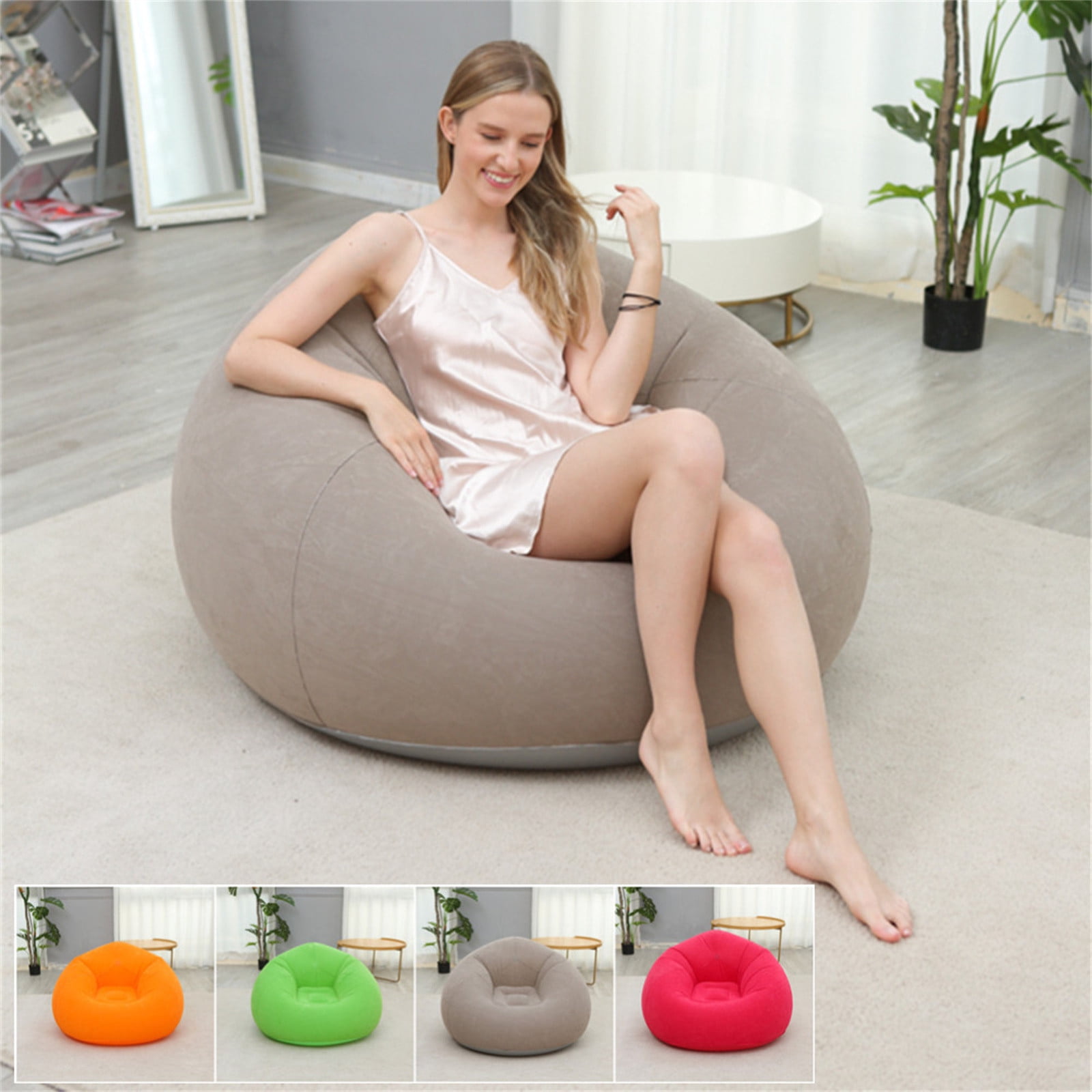 WNFJR Inflatable Bean Bag Chairs for Adult Blow up Chairs Inflatable Lazy Sofa Folding Portable Inflatable Chair for Movie Outdoor Room Bedroom Reading Camping
