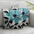 thumbnail image 3 of Orinice Throw Pillow Cover Blue Flower Floral Teal Pattern with Roses Watercolor Colorful Decorative Pillow Case Funny Home Decor Square  Cushion Pillowcase White, 3 of 5