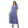 thumbnail image 1 of Moomaya Robe d'Été Décontractée en Coton Slub Imprimé pour Femmes, Robe de Cocktail, 1 of 4