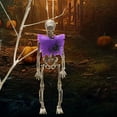 thumbnail image 5 of Mikilon Halloween Ornaments, Halloween Scene Decoration Props Skeleton Skeleton Horror Pendant, Purple, 5 of 7