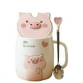 thumbnail image 4 of Ceramics Pig Coffee Mug Water Tea Cup With Lid Spoon, 4 of 4
